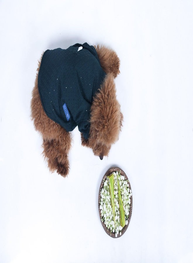 15 Buttons Dog Peacock Blue Sequence Work Sherwani | Pure Cotton Fabric | Wedding Dress for Pets | Comfortable Ethnic Summer Outfit Choice | for All Occasions | for Huskey, Labrador 3XL - Image 5